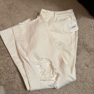 Altar'd State Cream straight leg Denim